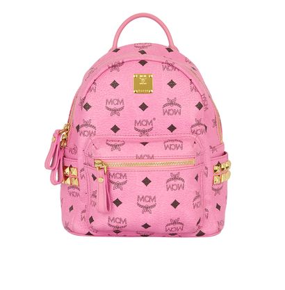 MCM Bebe Boo Side Studs Backpack, &pound;150, Handbags, Pink, Leather, Front view